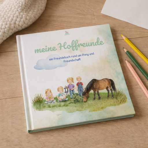 Freundebuch „Meine Hoffreunde“ als Geschenk für Pferdemädchen